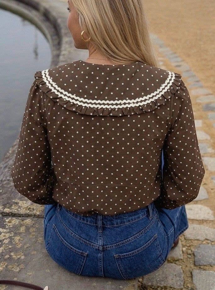 Polka Blouse Brown