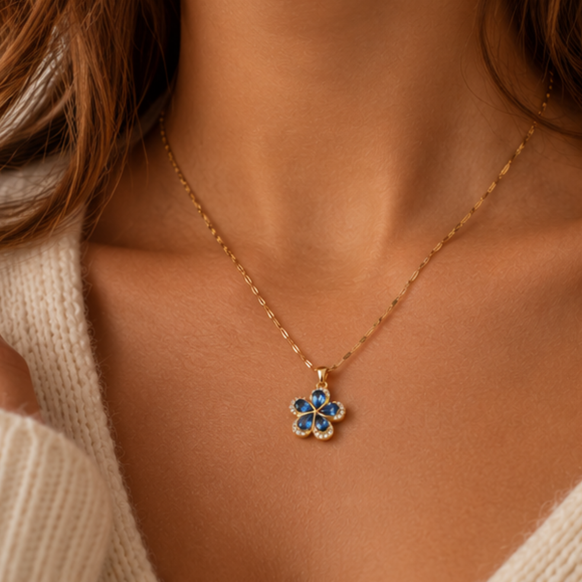 Sapphire Bloom Necklace