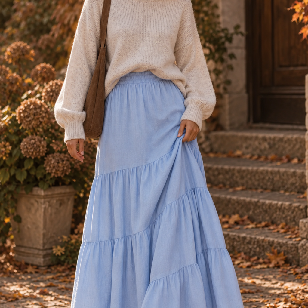 Amèlie Maxi Skirt Baby Blue
