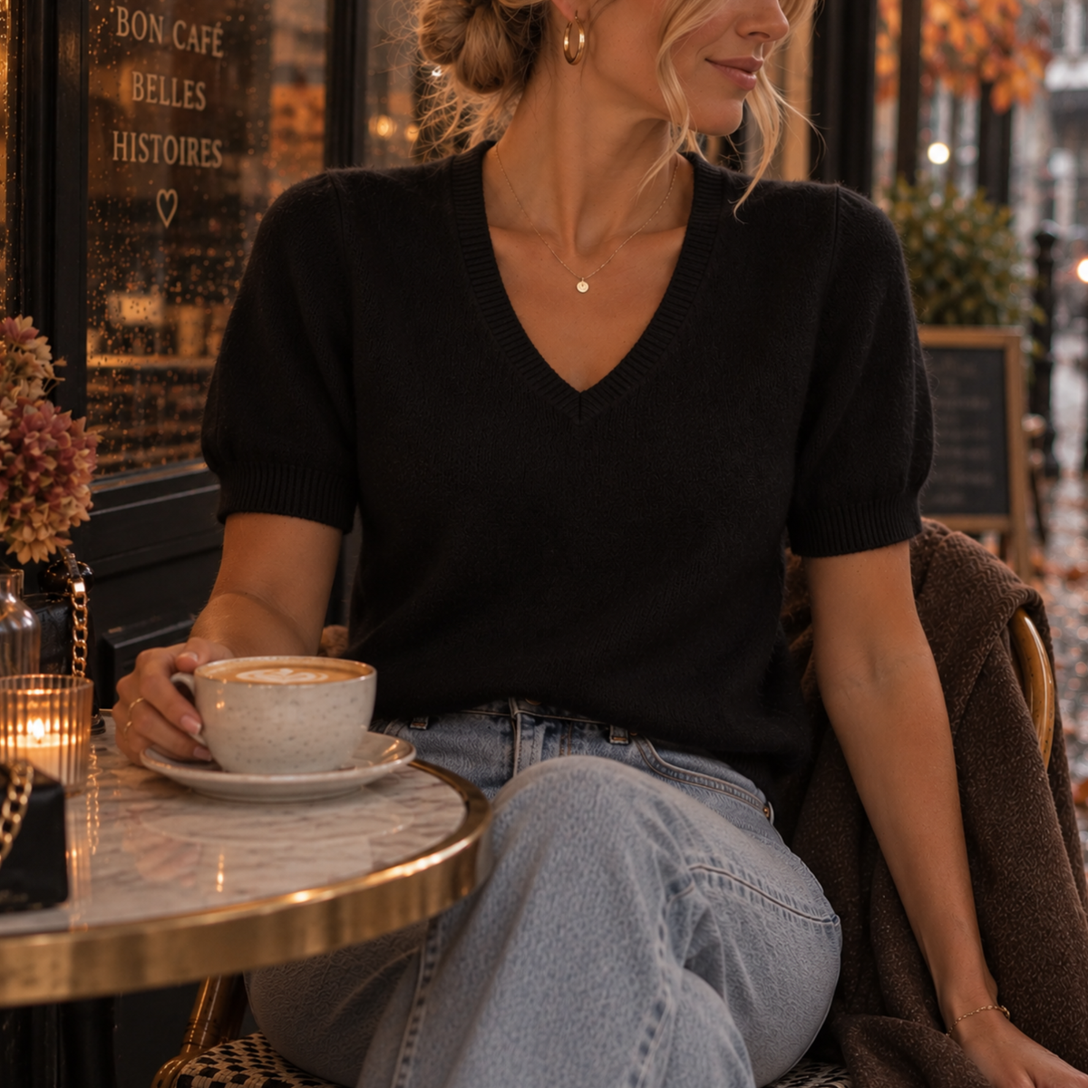 Vienna V-Neck Sweatervest Black