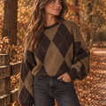 Diamond Sweater Brown & Kaki