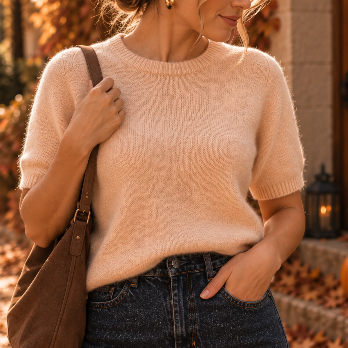 Camille Sweatervest Peach