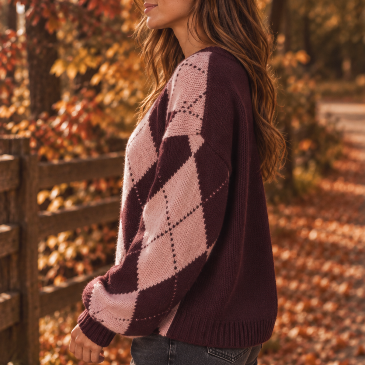 Diamond Sweater Purple & Pink