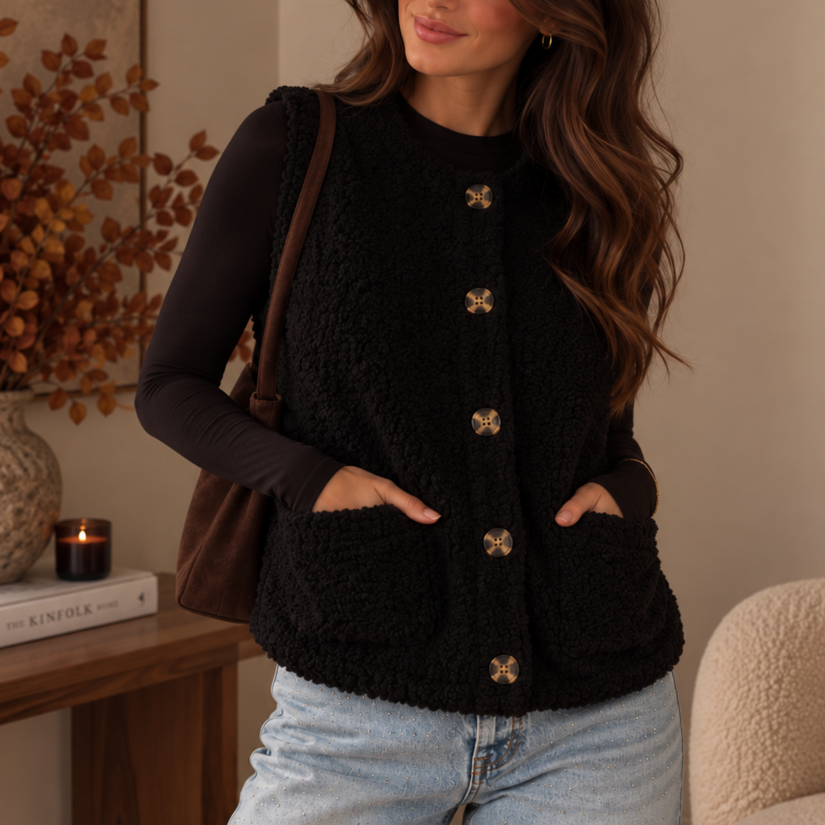 Teddy Sweatervest Black