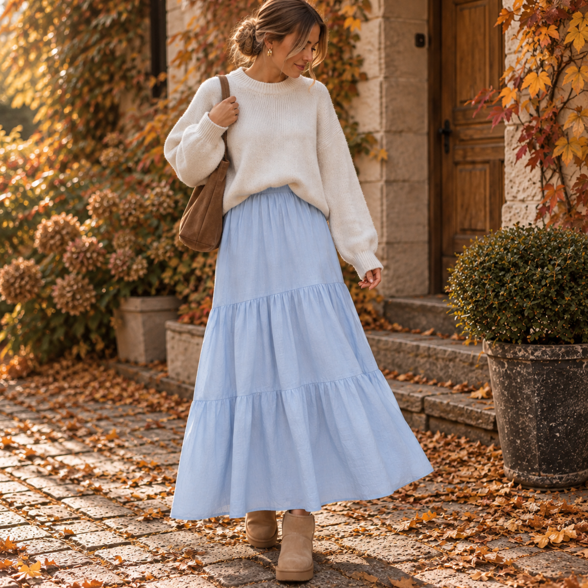 Amèlie Maxi Skirt Baby Blue