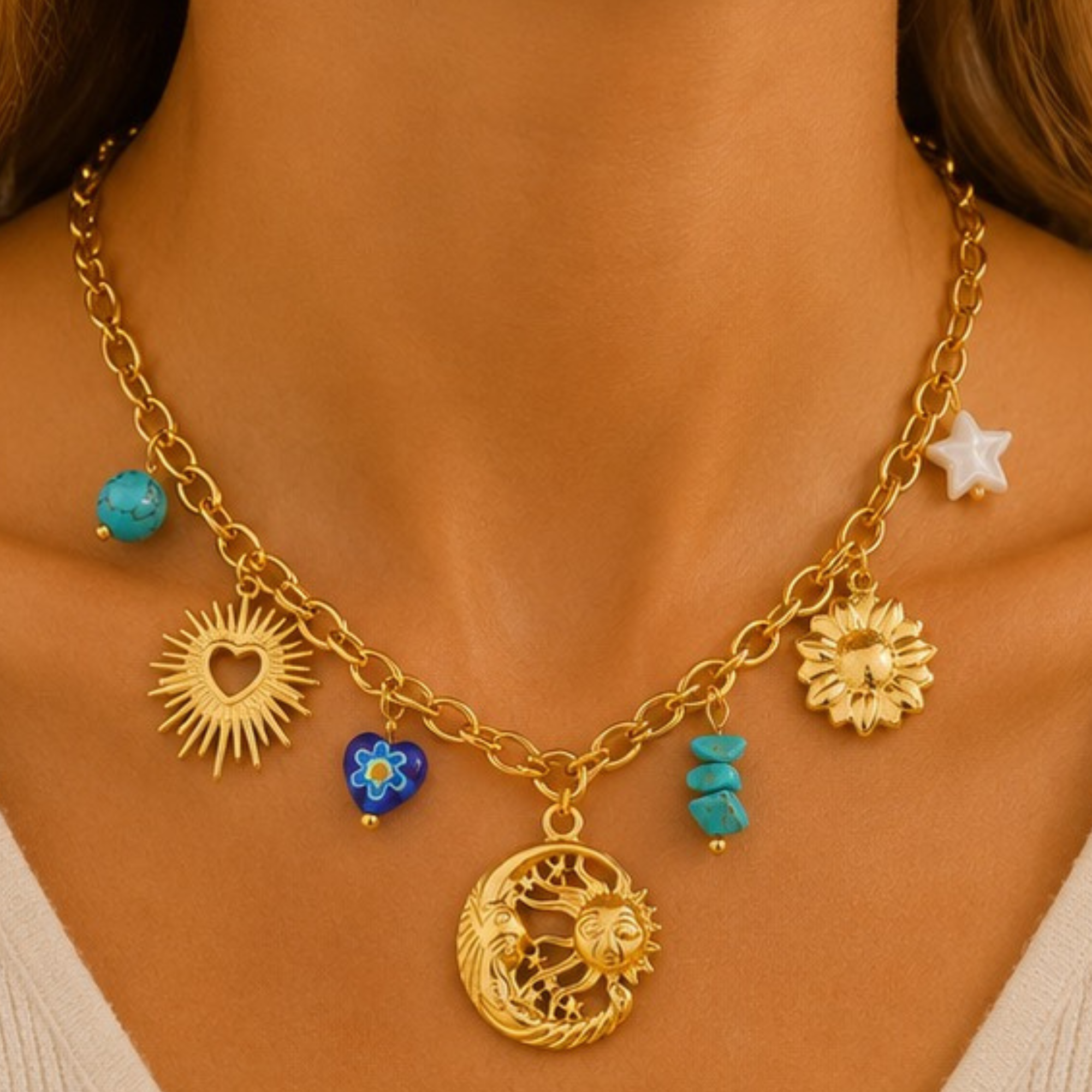 Luna Sol Charm Necklace