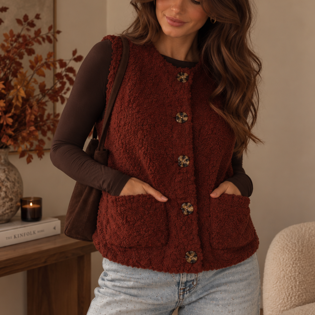 Teddy Sweatervest Rust