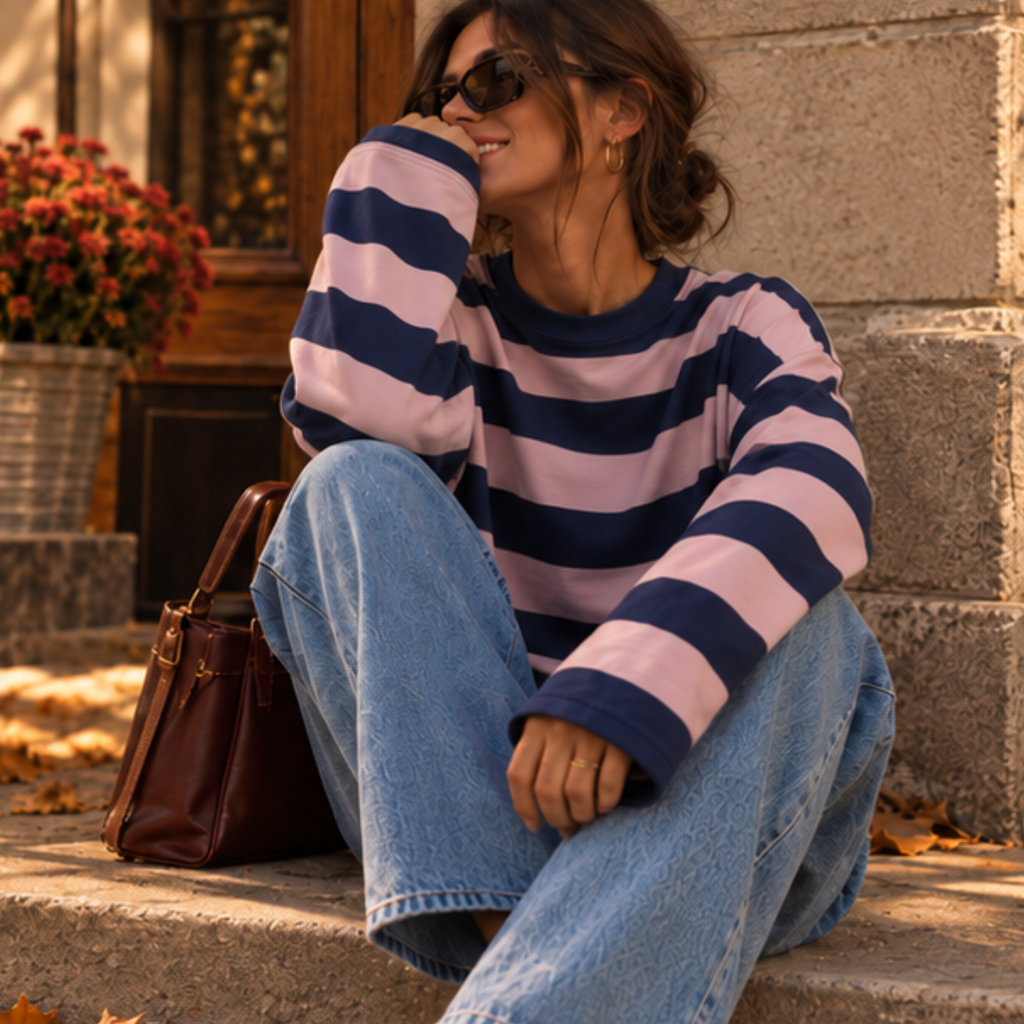 Stripped Longsleeve Blue & Pink