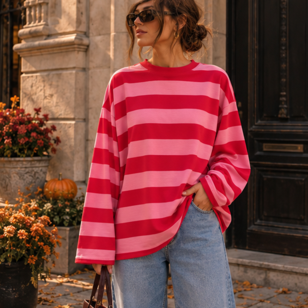 Stripped Longsleeve Pink & Red