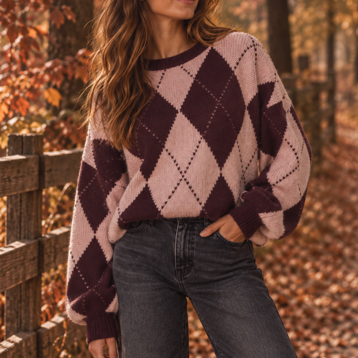 Diamond Sweater Purple & Pink