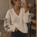 Sparkle Bow Sweater White