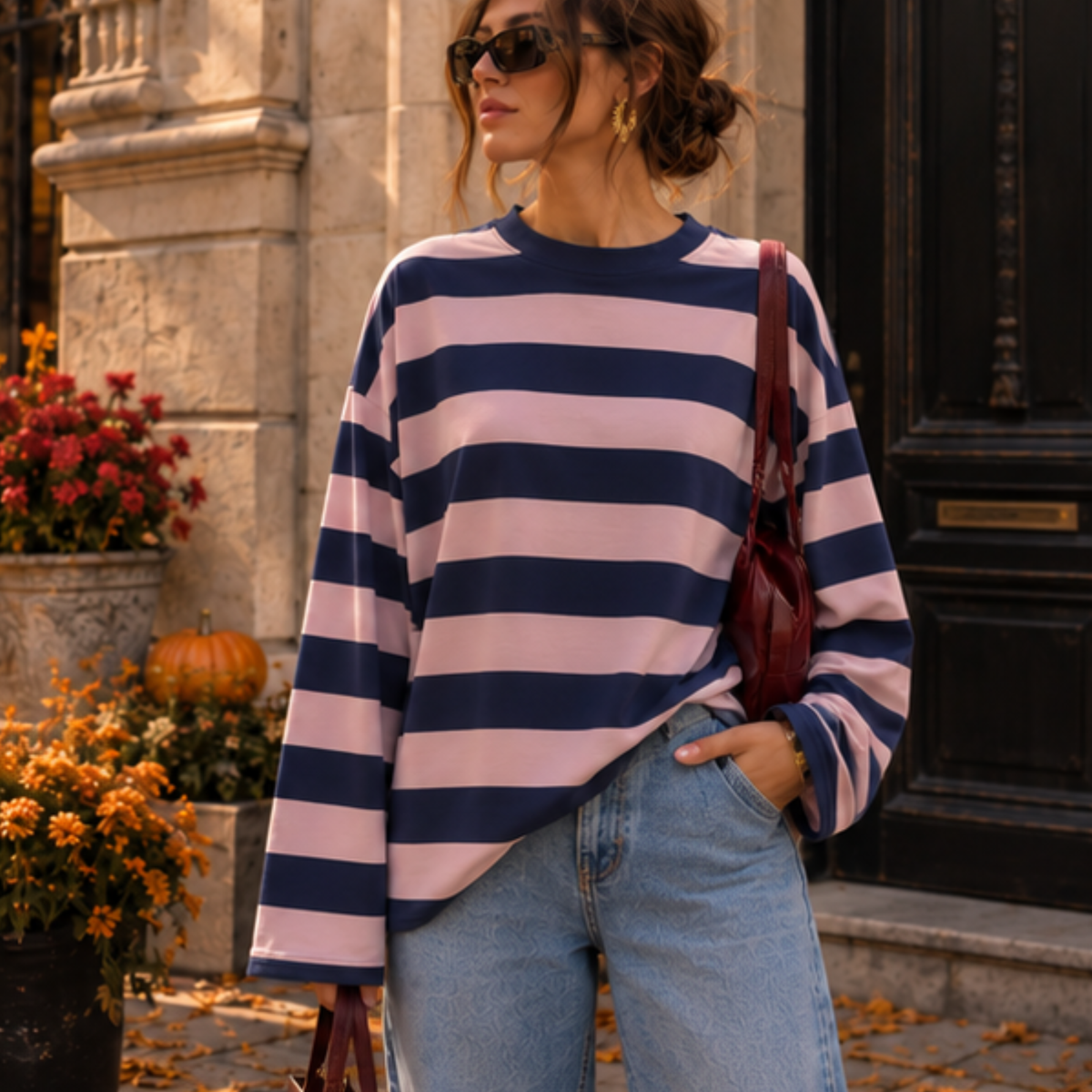 Stripped Longsleeve Blue & Pink