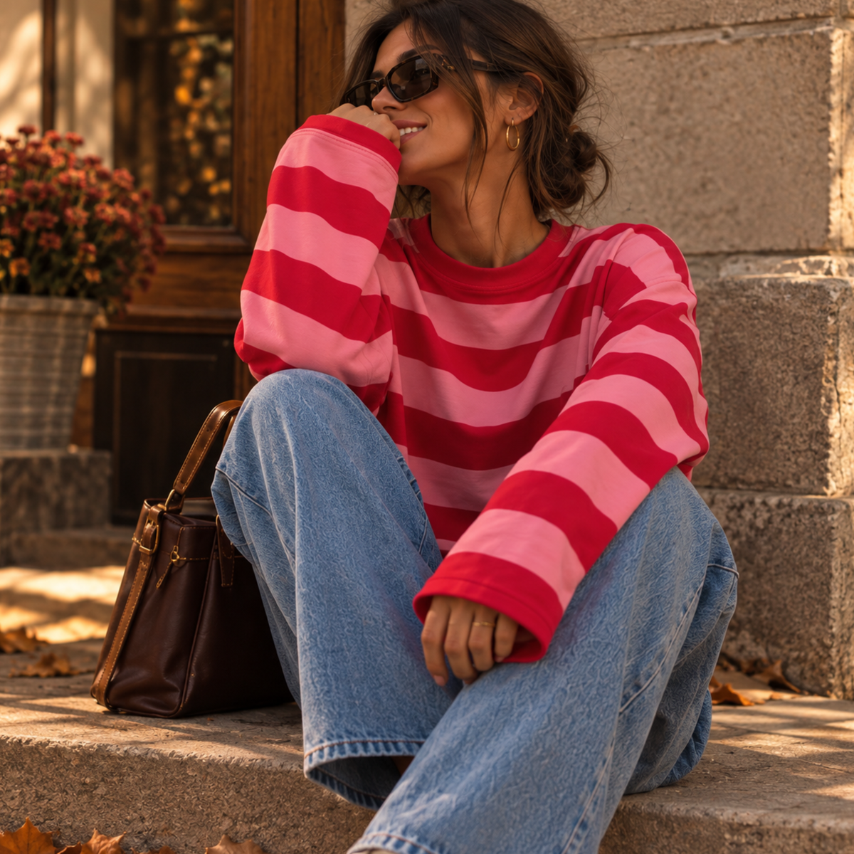 Stripped Longsleeve Pink & Red