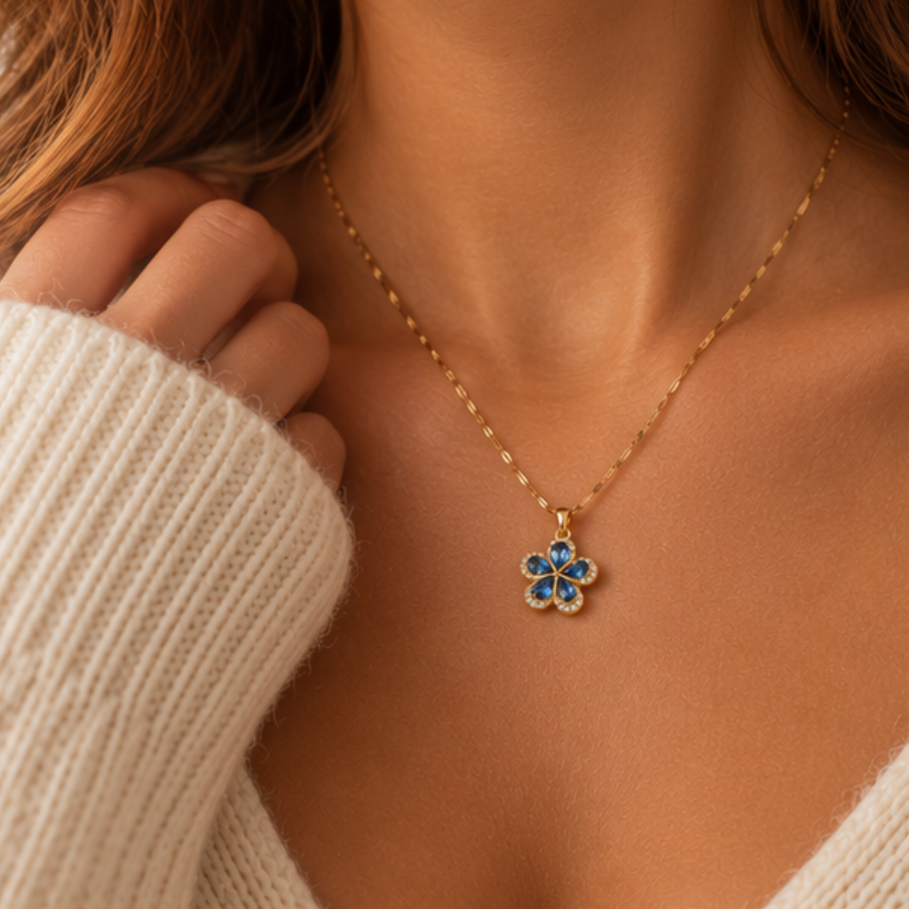 Sapphire Bloom Necklace