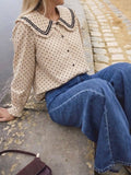 Polka Blouse Beige