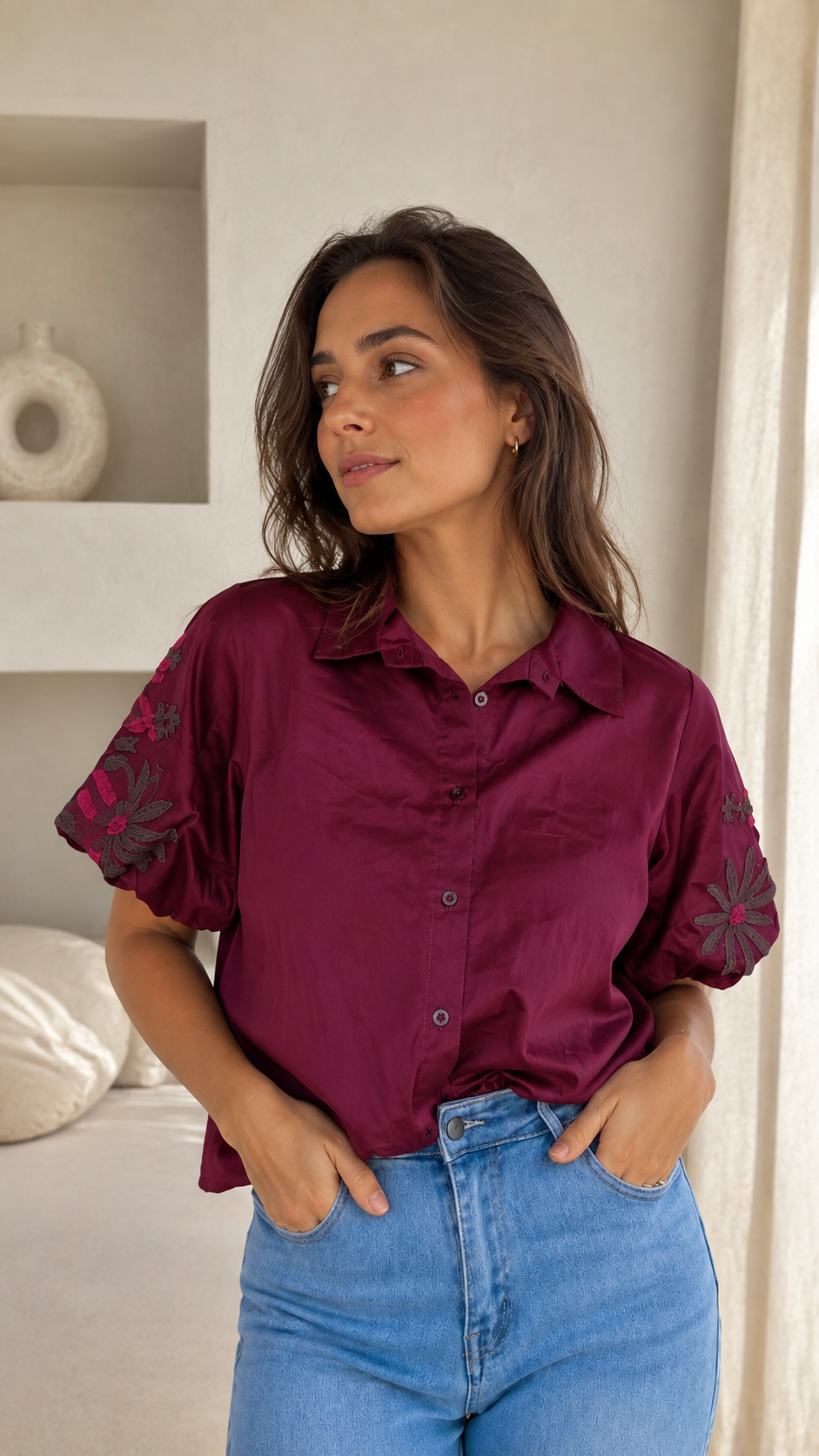 Rosalie Blouse Bordeaux
