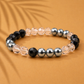 Black and Pink Beaded Bracelet