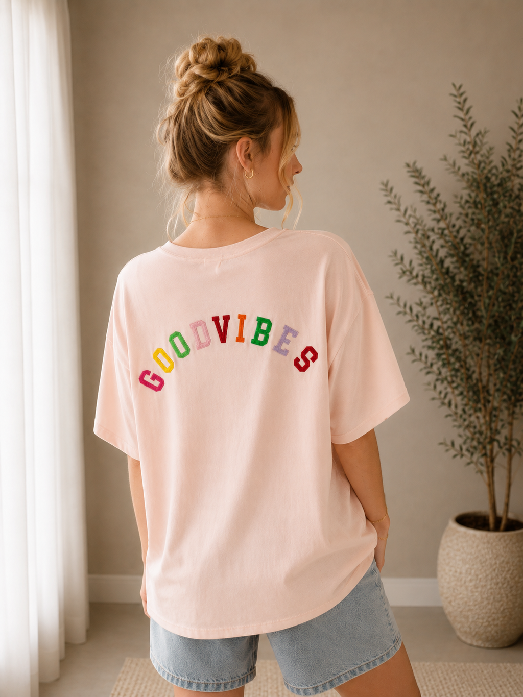 Good Vibes Sweatshirt Baby Pink
