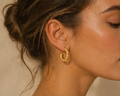 C-Shaped Twist Hoop Earrings