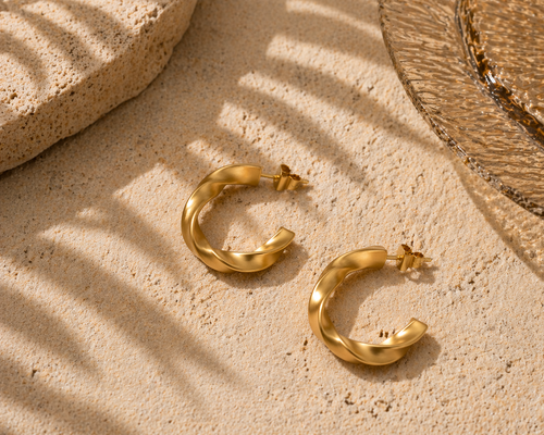 C-Shaped Chunky Twist Hoops
