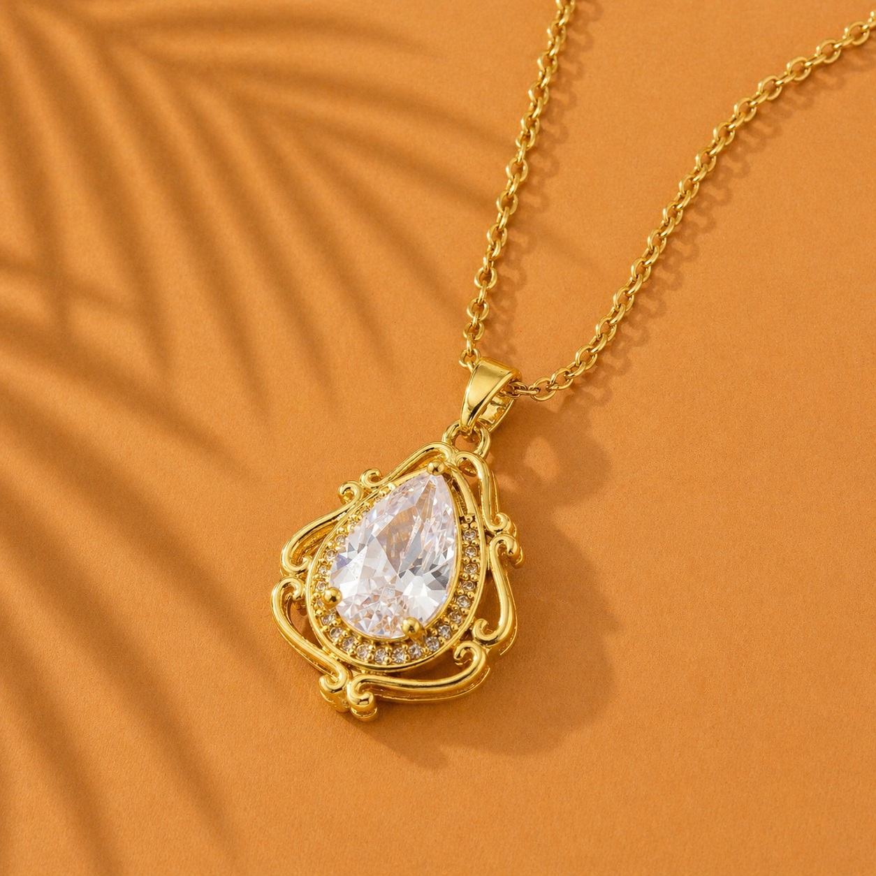 Vintage Baroque Teardrop Necklace