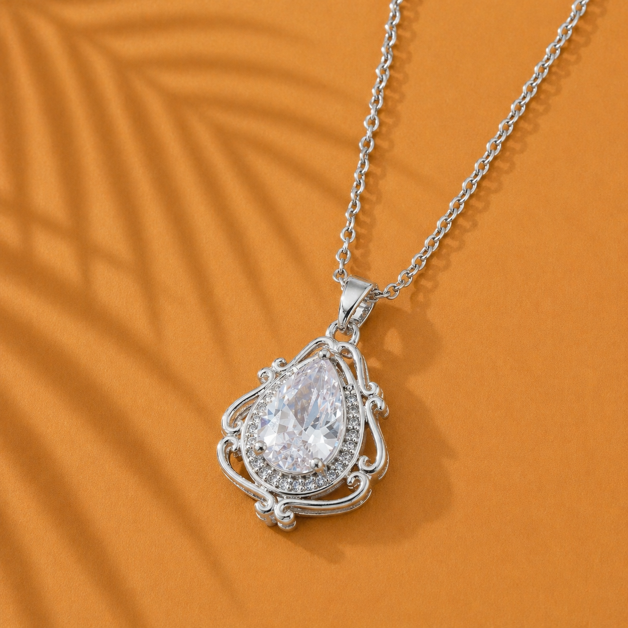 Vintage Baroque Teardrop Necklace