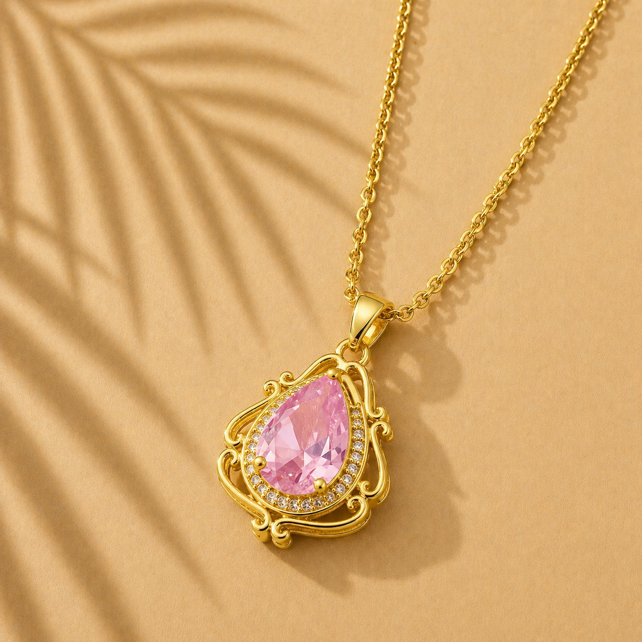 Vintage Baroque Teardrop Necklace