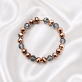 Orange and Gray Beaded Bracelet