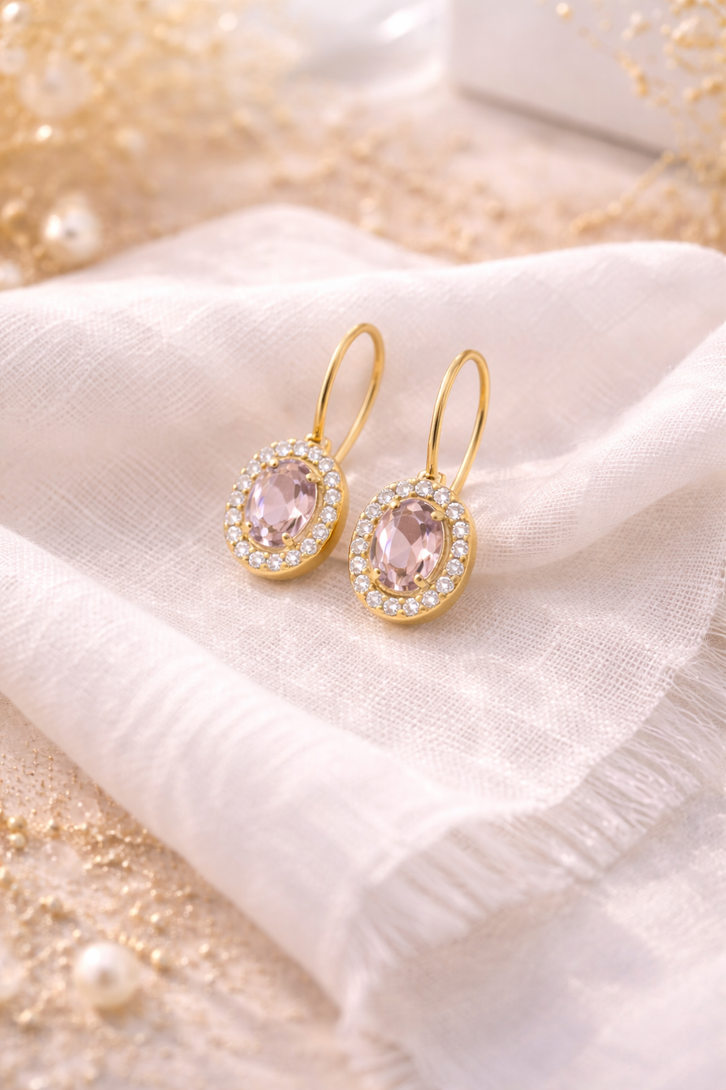 Oval Crystal Earrings