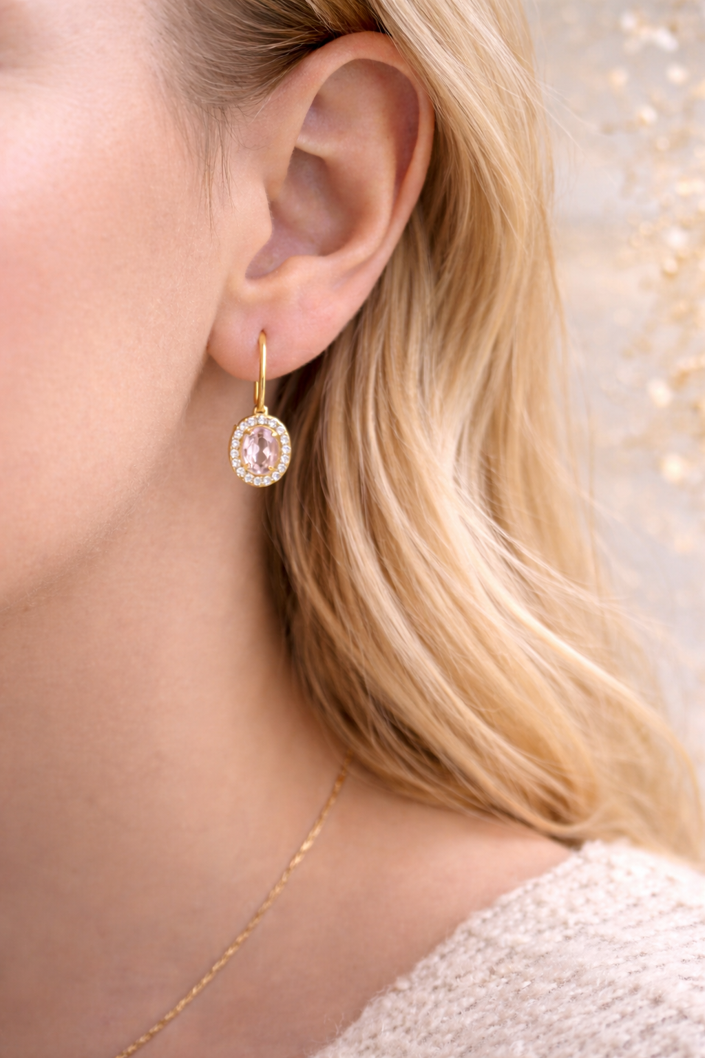 Oval Crystal Earrings
