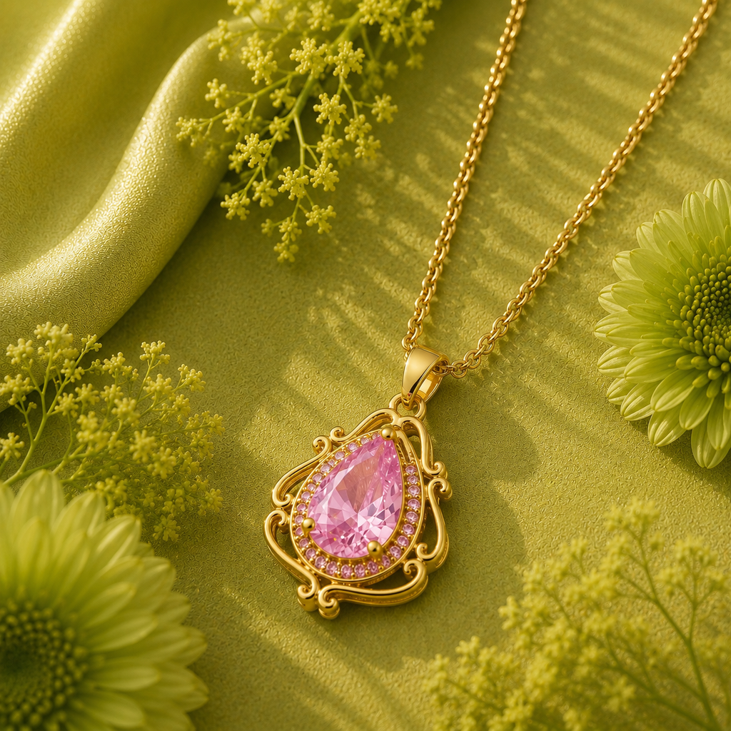 Vintage Baroque Teardrop Necklace
