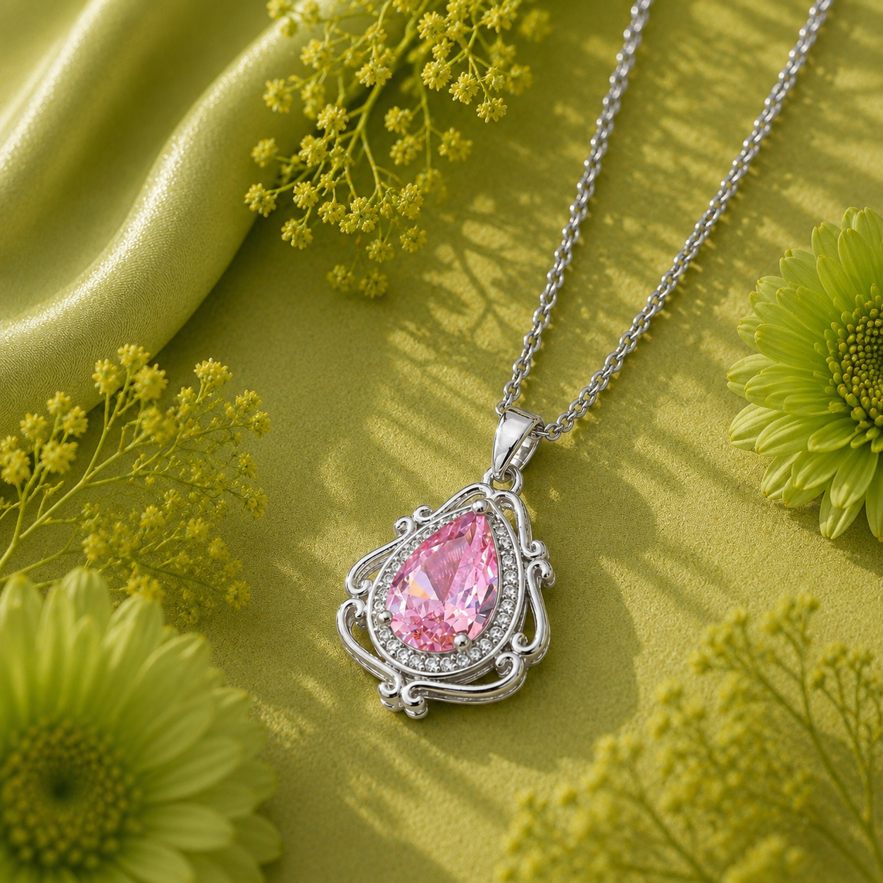 Vintage Baroque Teardrop Necklace
