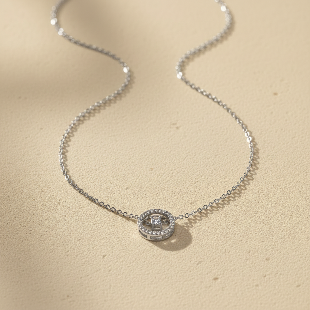 Zilveren ronde ketting