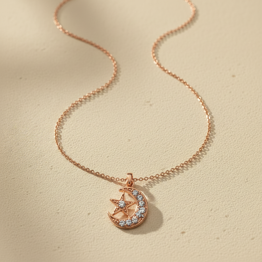 Maan & ster ketting schakelketting stijl