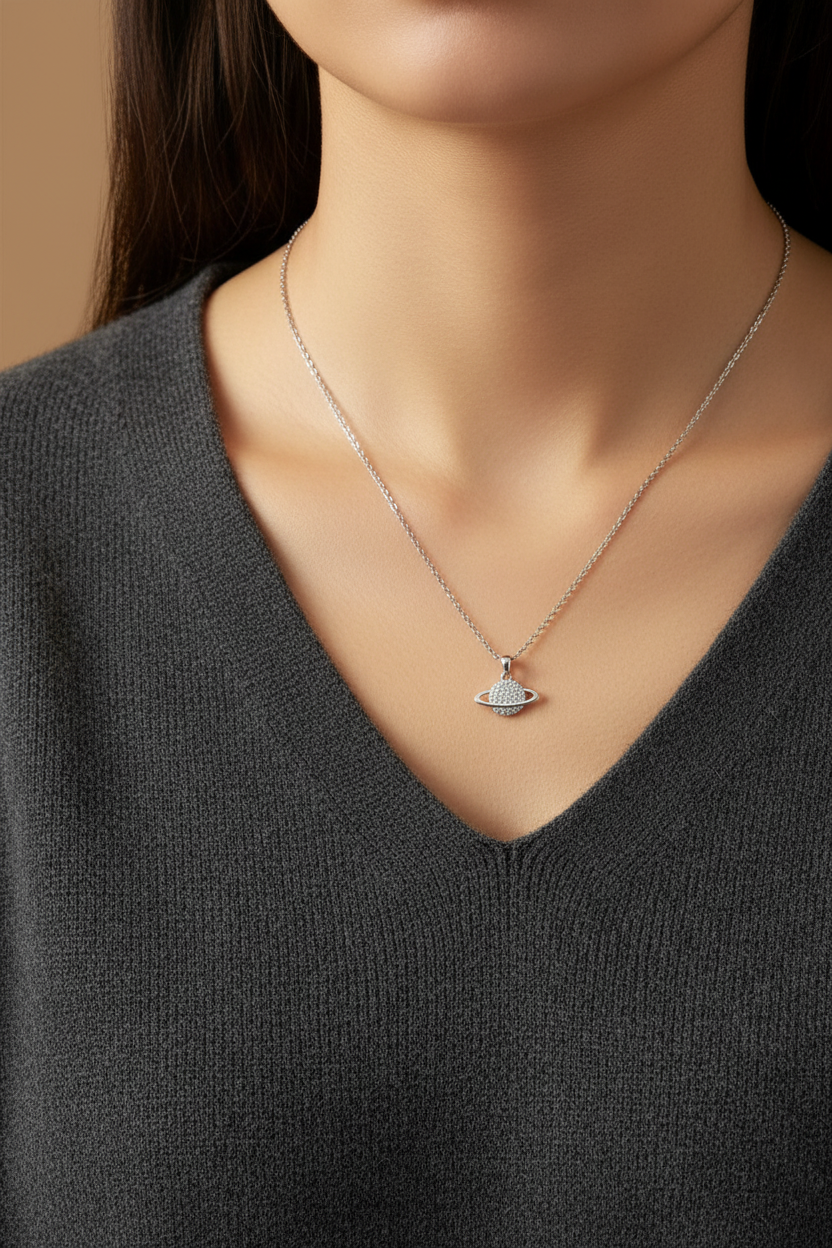 Planeet ketting op model
