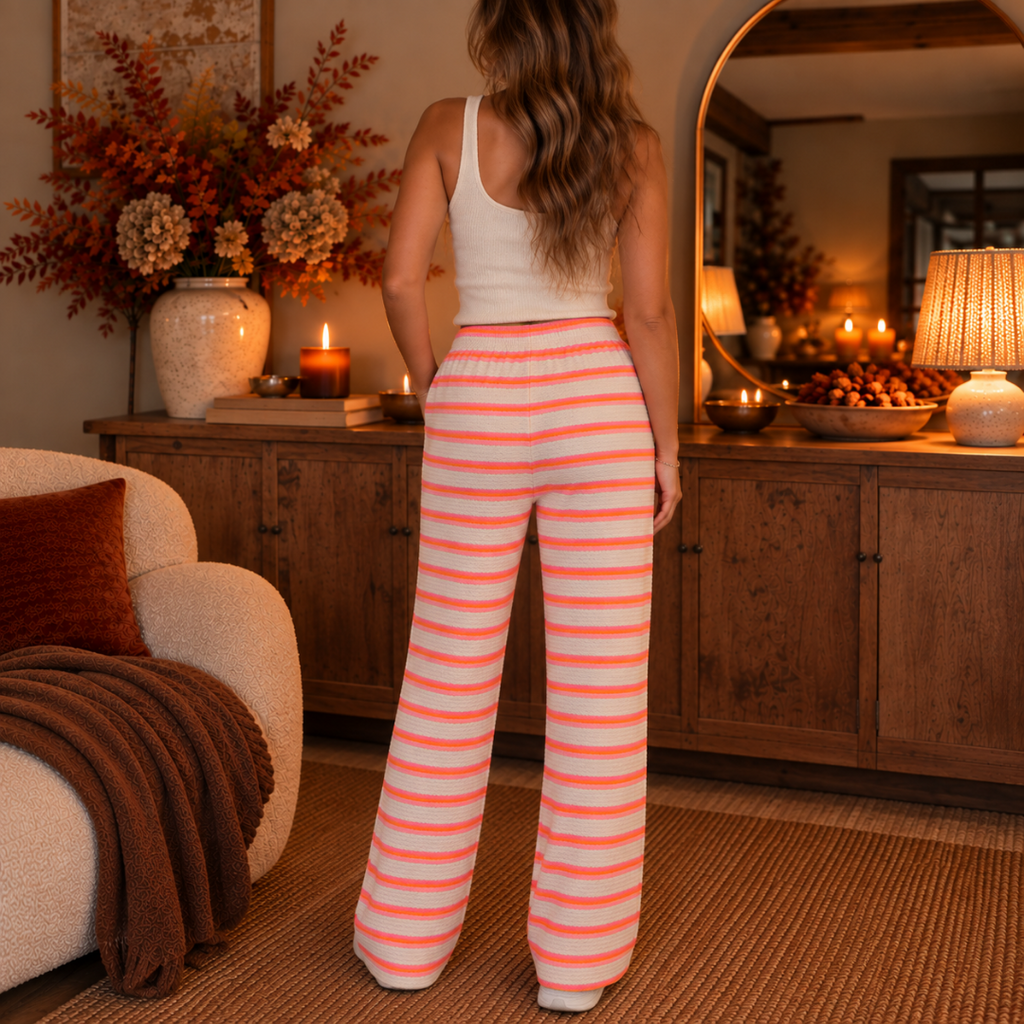 Comfy Striped Pants Neon