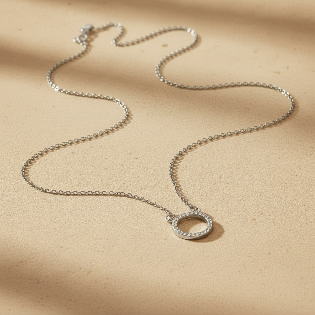 Zilveren cirkel ketting