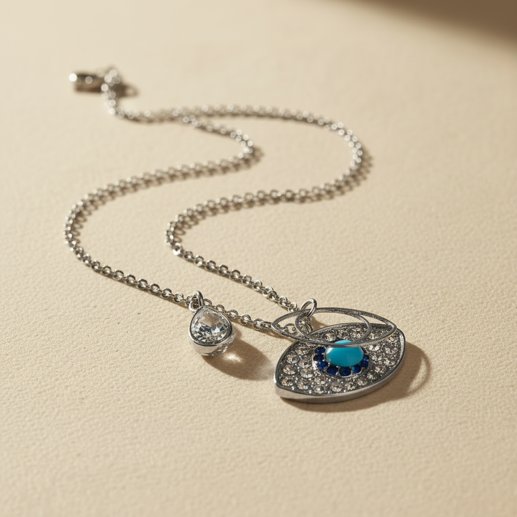 Zilveren evil eye ketting